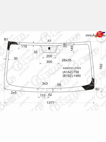 Стекло лобовое RENAULT KANGOO 97-07 XYG KANGOO LFW/X