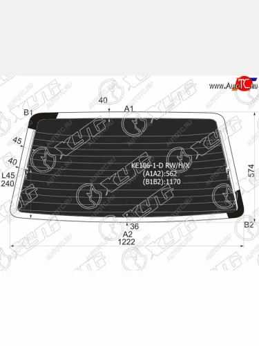 Стекло заднее (Затемненное Обогрев) Toyota Corolla (E100) 91-02  Sprinter 93-02 XYG KE106-1-D RW/H/X