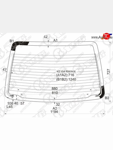 Стекло заднее (Цвет зеленый Обогрев) Toyota Corolla (E100) 91-02  Corolla FX 92-95 XYG KE104 RW/H/X