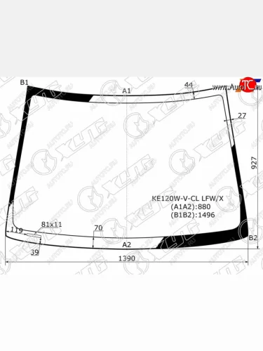 Стекло лобовое Toyota Corolla (E120) 00-07  Corolla Fielder (E120) 00-06  Corolla JPN (E120) 00-07 XYG KE120W-V-CL LFW/X