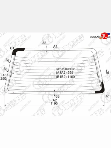 Стекло заднее (Цвет зеленый Обогрев 5D WGN) Toyota Corolla (E100) 91-02  Sprinter 93-02 XYG KE106 RW/H/X