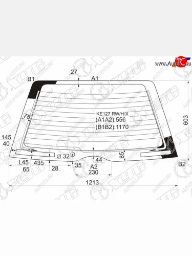 Стекло заднее (Цвет зеленый Обогрев) Toyota Corolla (E110) 95-01  Sprinter Carib 95-02 XYG KE127 RW/H/X