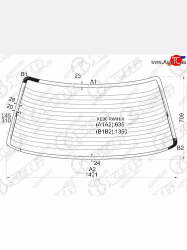 Стекло заднее (Цвет зеленый Обогрев) Toyota Corolla (E90) 87-92 XYG KE90 RW/H/X