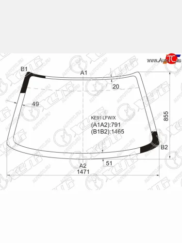 Стекло лобовое Toyota Corolla (E90) 87-92  Sprinter 87-91  Sprinter Carib 88-95 XYG KE91 LFW/X