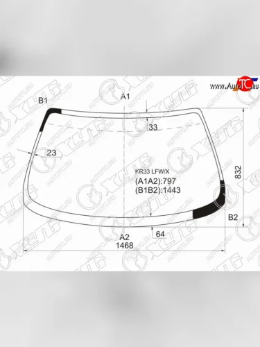 Стекло лобовое (2D CPE) XYG (зеленое) Nissan Skyline  R33 (1993-1998)