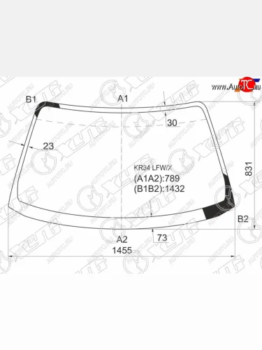Стекло лобовое Nissan Skyline 98-01  Skyline GT-R 99-02 XYG KR34 LFW/X