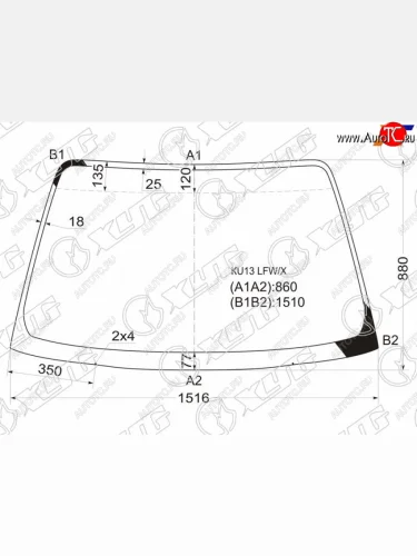 Стекло лобовое Nissan Bluebird 91-95 XYG KU13 LFW/X