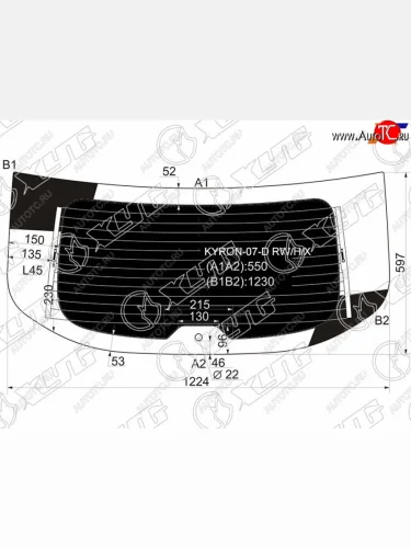Стекло заднее затемненное с обогревом SSANGYONG KYRON 07-16                                          XYG KYRON-07-D RW/H/X