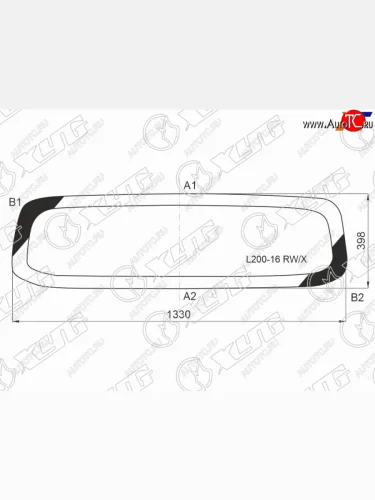 Стекло заднее (Цвет зеленый Обогрев) Mitsubishi L200 15-  Fiat Fullback 15-20 XYG L200-16 RW/H/X