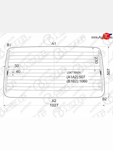 Стекло заднее (Цвет зеленый Обогрев) Mitsubishi Pajero 81-90  Hyundai Galloper 91-07 XYG L047 RW/H