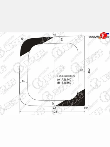 Стекло заднее (Цвет зеленый правое) Dacia Logan Mcv 08-12  LADA Largus 12-  Largus Cross 14-22 XYG LARGUS RW/RH/X