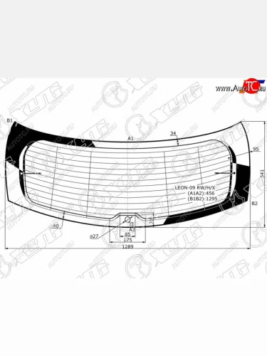 Стекло заднее (Цвет зеленый Обогрев Антенна) SEAT Leon 09-12 XYG LEON-09 RW/H/X