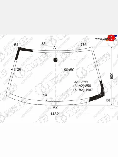 Стекло лобовое Mitsubishi Mirage 95-00 XYG LG41 LFW/X