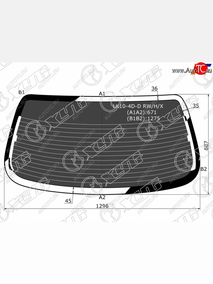 Стекло заднее (Затемненное Обогрев) Toyota Echo 99-05  Platz 99-05 XYG LK10-4D-D RW/H/X  в Керчи Республика Крым