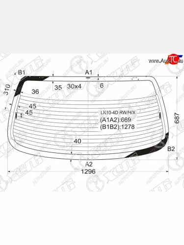 Стекло заднее (Цвет зеленый Обогрев) Toyota Echo 99-05  Platz 99-05 XYG LK10-4D RW/H/X