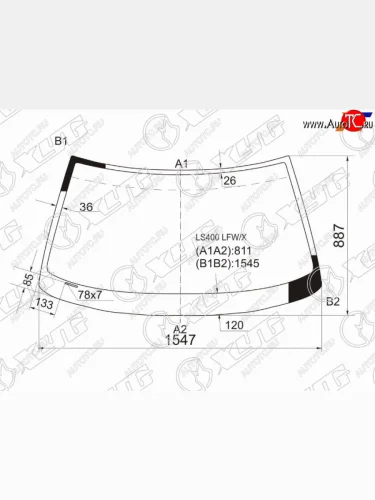 Стекло лобовое Lexus LS 89-94  Toyota Celsior 89-94 XYG LS400 LFW/X