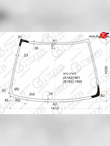 Стекло лобовое Nissan Liberty 98-04  Prairie 98-04 XYG M12 LFW/X
