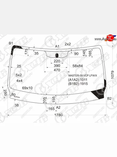 Стекло лобовое Opel Movano 10-  Renault Master 10- XYG MASTER-09-VCP LFW/X