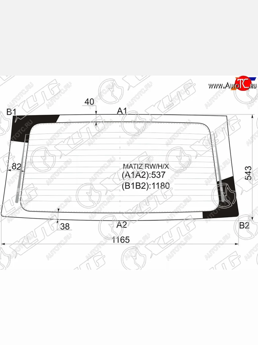Стекло заднее (Цвет зеленый Обогрев) Chevrolet Matiz 04-05  Daewoo Matiz 97-15  Nexia 94-16 XYG MATIZ RW/H/X  в Воронеже Воронежской области