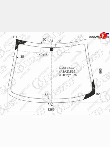 Стекло лобовое (Сборка Узбекистан) Chevrolet Matiz 04-05  Daewoo Matiz 97-15 XYG MATIZ LFW/X
