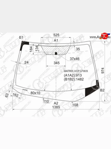 Стекло лобовое Pontiac Vibe 08-10  Toyota Matrix 08-13 XYG MATRIX-VCP LFW/X