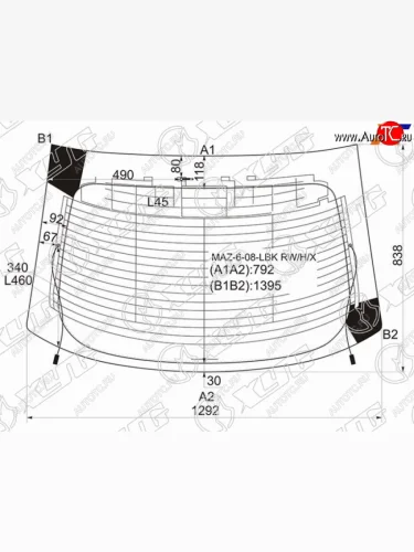 Стекло заднее с обогревом MAZDA 6ATENZA 5D HBK 08-12                                                XYG MAZ-6-08-LBK RW/H/X