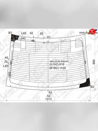 Стекло заднее (Цвет зеленый Обогрев Антенна 4D SED) Mazda 6 07-12  Atenza 07-12 XYG MAZ-6-08 RW/H/X