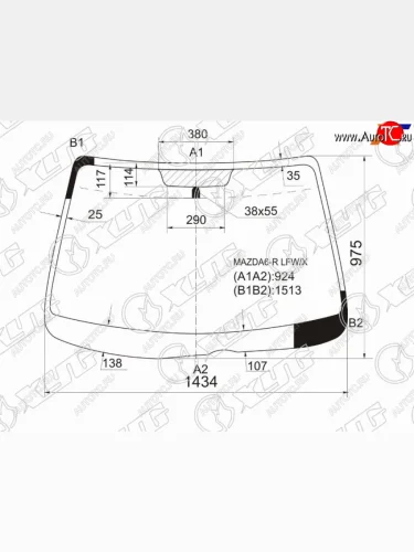 Стекло лобовое Mazda Atenza 02-07 XYG MAZDA6-R LFW/X