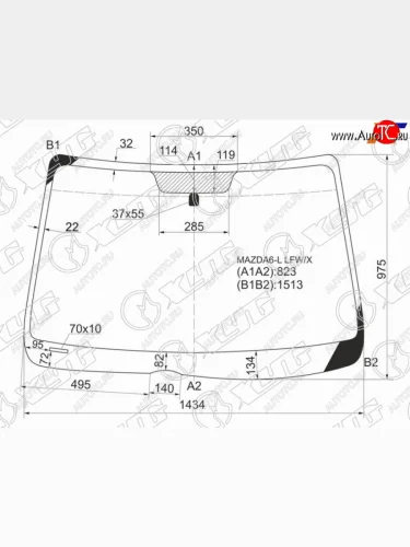Стекло лобовое Mazda 6 02-08 XYG MAZDA6-L LFW/X