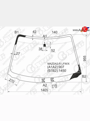 Стекло лобовое Mazda Demio 02-07 XYG MAZDA2-R LFW/X