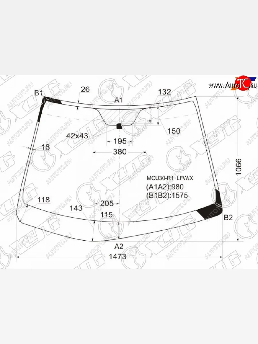 Стекло лобовое Toyota Harrier (XU30) 03-13  Lexus RX 03-09 XYG MCU30-R1 LFW/X  в Воронеже Воронежской области