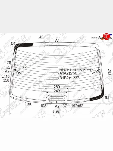 Стекло заднее (Цвет зеленый Обогрев) Renault Megane 95-03 XYG MEGANE-HBK-95 RW/H/X