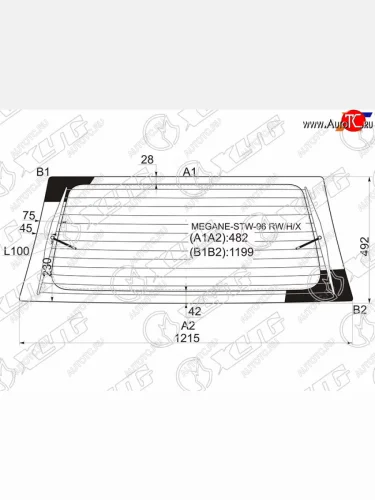 Стекло заднее (Цвет зеленый Обогрев) Renault Megane 95-03 XYG MEGANE-STW-96 RW/H/X