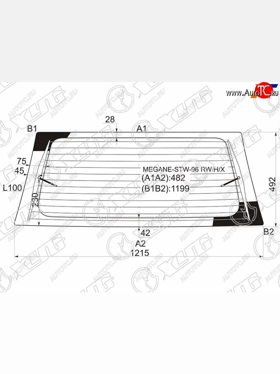 Стекло заднее (Цвет зеленый Обогрев) Renault Megane 95-03 XYG MEGANE-STW-96 RW/H/X  в Воронеже Воронежской области