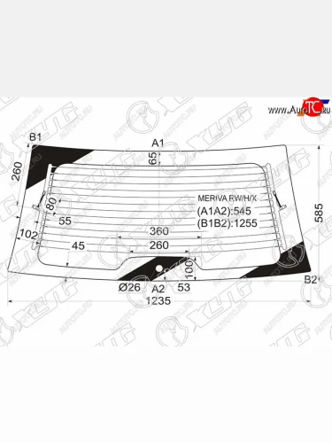 Стекло заднее (Цвет зеленый Обогрев) Chevrolet Meriva 04-12  Opel Meriva 03-10 XYG MERIVA RW/H/X