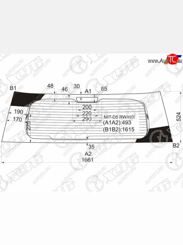 Стекло заднее (Цвет зеленый Обогрев) Mitsubishi Delica D:5 07- XYG MIT-D5 RW/H/X