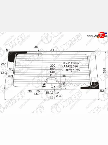 Стекло заднее (Цвет зеленый Обогрев Антенна) Mercedes-Benz M-Class 97-05 XYG ML430 RW/H/X