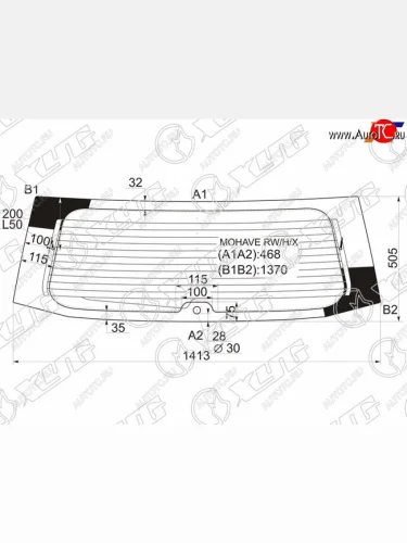 Стекло заднее (Цвет зеленый Обогрев) Kia Mohave 08-19 XYG MOHAVE RW/H/X