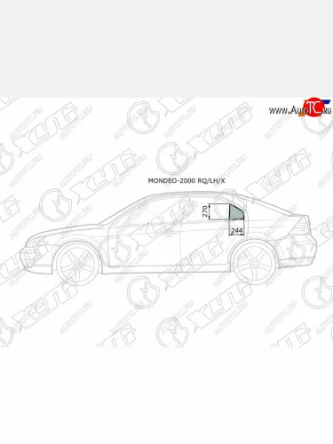Стекло форточки (Сзади Слева Цвет зеленый) Ford Mondeo 00-07 XYG MONDEO-2000 RQ/LH/X