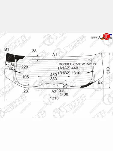Стекло заднее (Цвет зеленый Обогрев 5D WGN) Ford Mondeo 07-15 XYG MONDEO-07-STW RW/H/X
