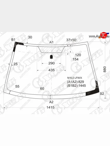 Стекло лобовое Nissan Almera 00-06  Bluebird Sylphy 00-05  Sunny Asia 00-12 XYG N16-2 LFW/X