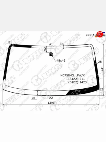 Стекло лобовое Toyota Probox 02-  Mazda Familia 18-  Toyota Succeed 02-20 XYG NCP58-CL LFW/X