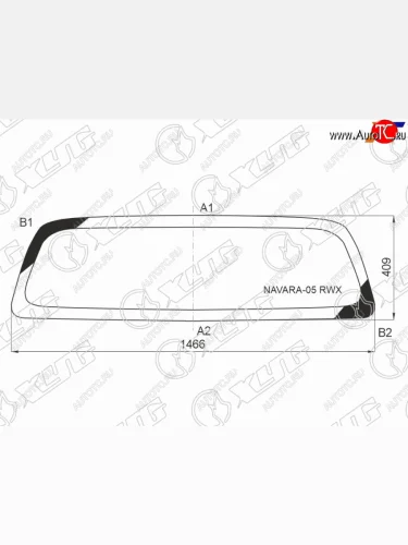 Стекло заднее (Цвет зеленый Обогрев) Nissan Frontier 04-21  Navara 04-15 XYG NAVARA-05 RW/H/X