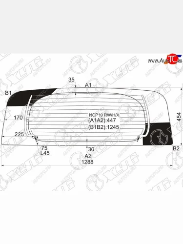 Стекло заднее (Цвет зеленый Обогрев) Toyota Ractis 05-10 XYG NCP10 RW/H/X