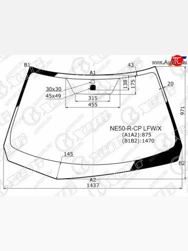 Стекло лобовое Toyota Corolla Fielder (E160) 12-  Corolla Axio (E160) 12- XYG NE50-R-CP LFW/X