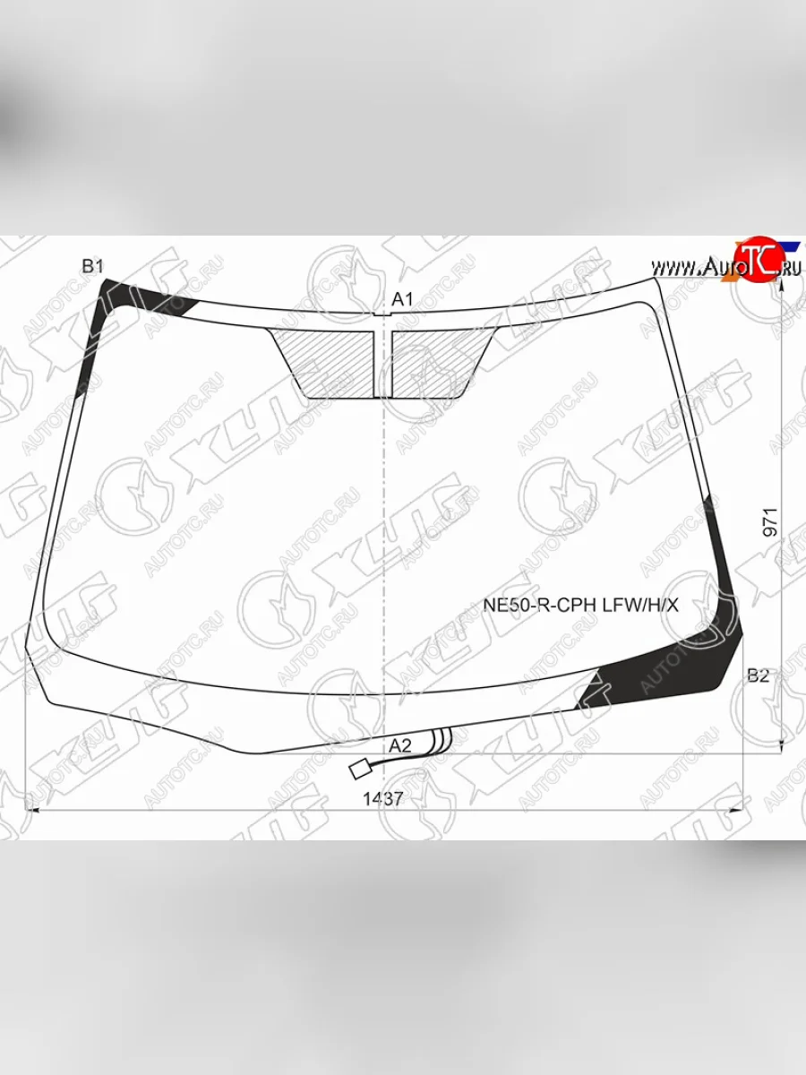 Стекло лобовое (обогрев щеток) XYG Toyota Corolla Axio (E160) седан дорестайлинг (2012-2016) (зеленое)  в Керчи Республика Крым