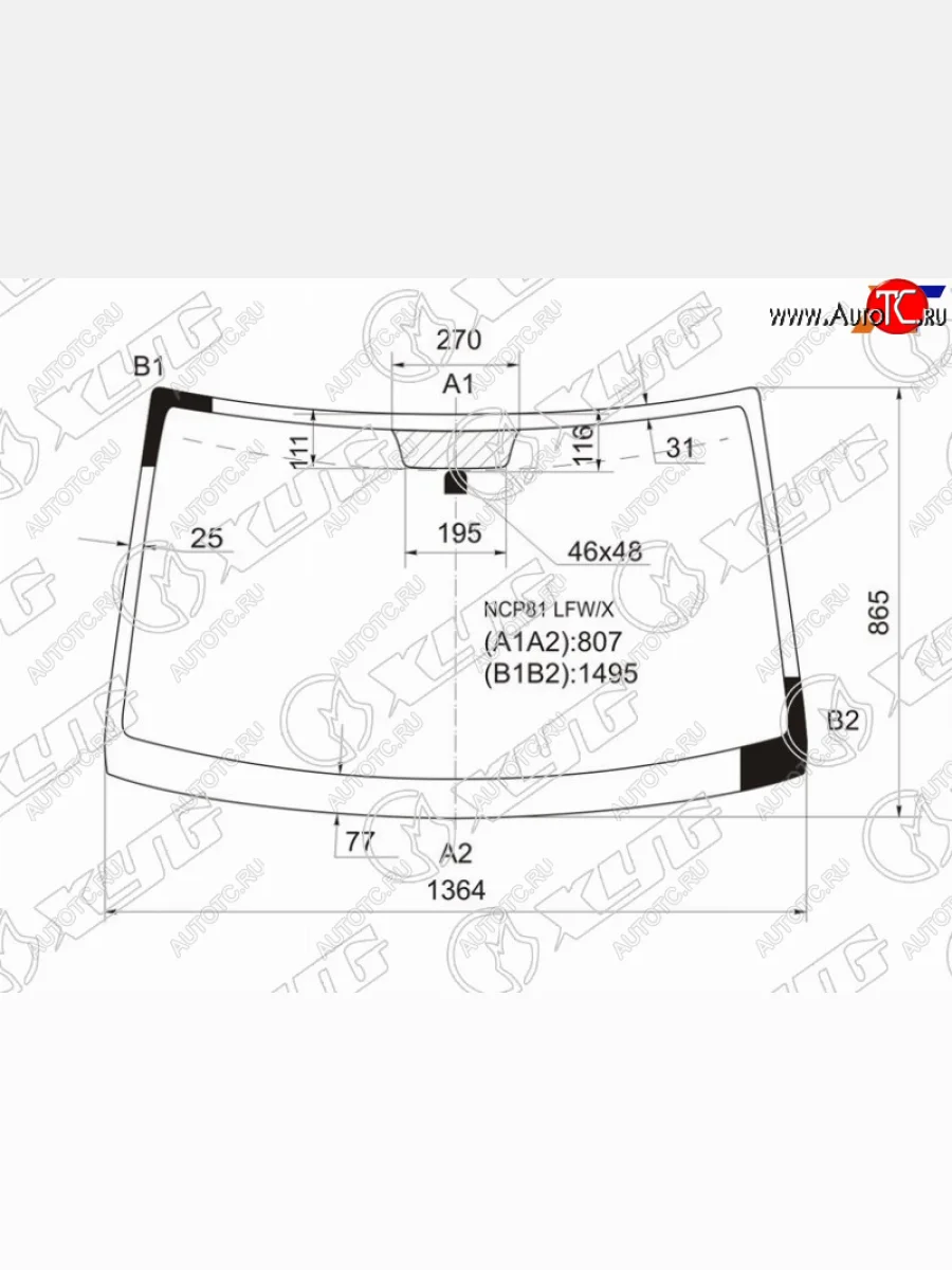 Стекло лобовое XYG Toyota Sienta NCP80 дорестайлинг (2003-2006) (зеленое)  в Керчи Республика Крым