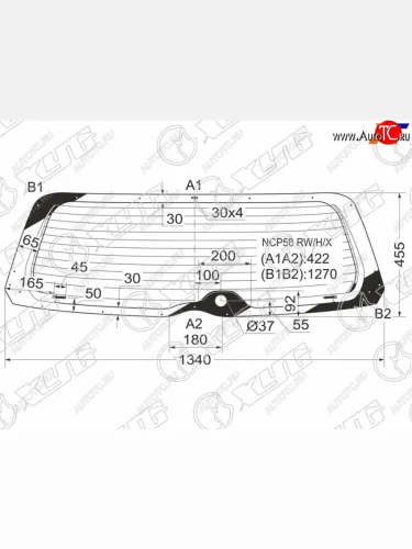 Стекло заднее (Цвет зеленый Обогрев) Toyota Succeed 02-20 XYG NCP58 RW/H/X