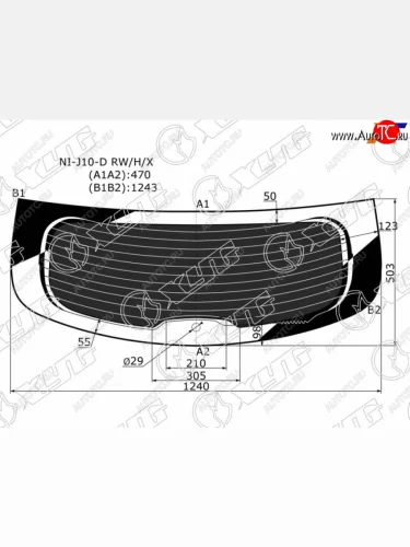 Стекло заднее (Затемненное Обогрев) Nissan Qashqai 06-13  Dualis 07-14 XYG NI-J10-D RW/H/X
