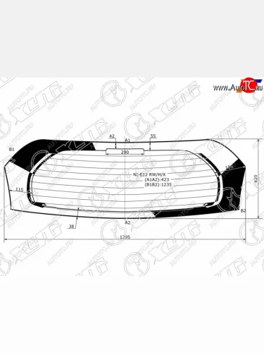Стекло заднее (Цвет зеленый Обогрев) Nissan Note 12-20 XYG NI-E12 RW/H/X